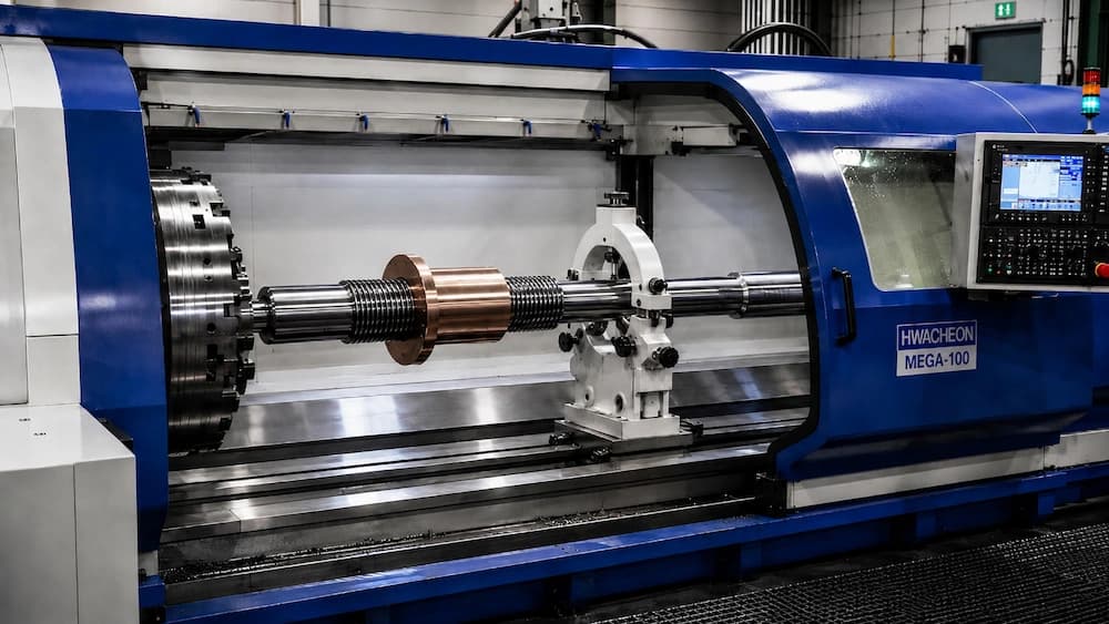 CNC-Drehmaschine in der Fertigungshalle von Oltrop Zerspanungstechnik