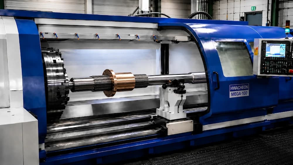 CNC-Drehmaschine in der Fertigungshalle von Oltrop Zerspanungstechnik